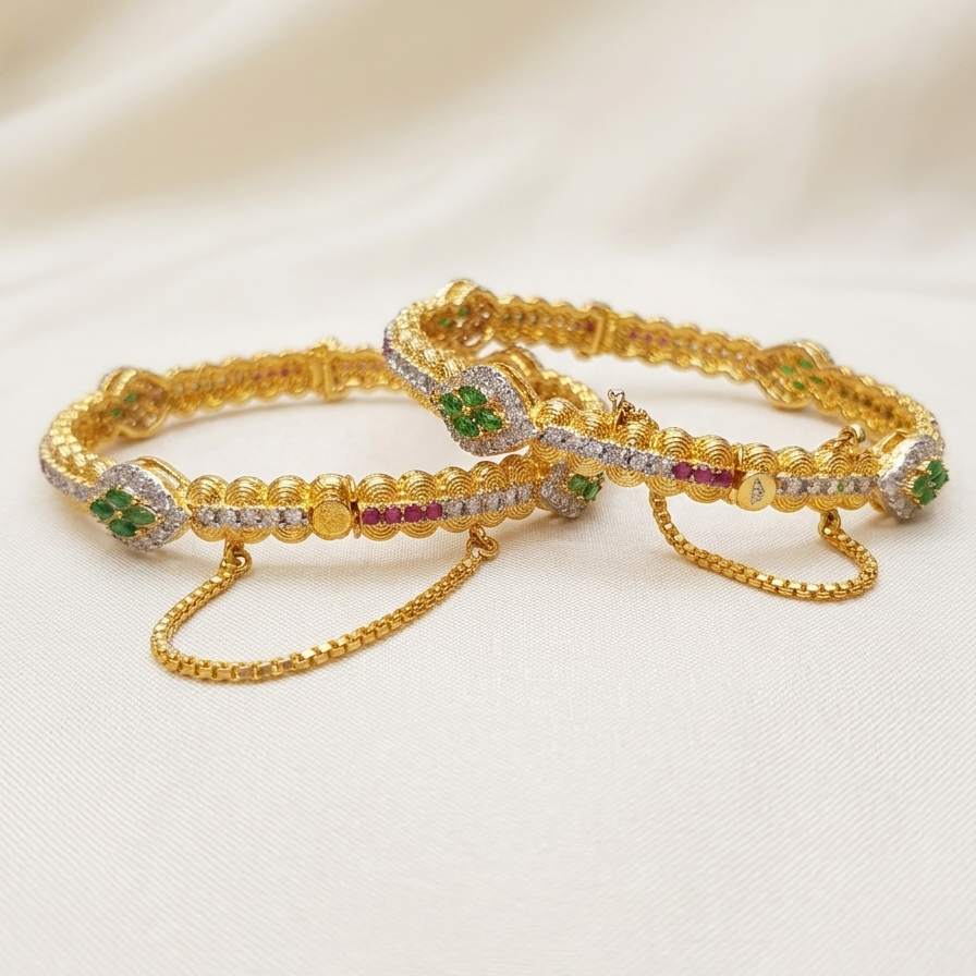 Multi-Golden Wave Bangle