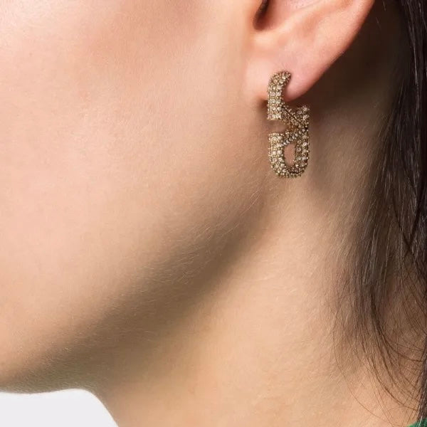 V Crystal Studs