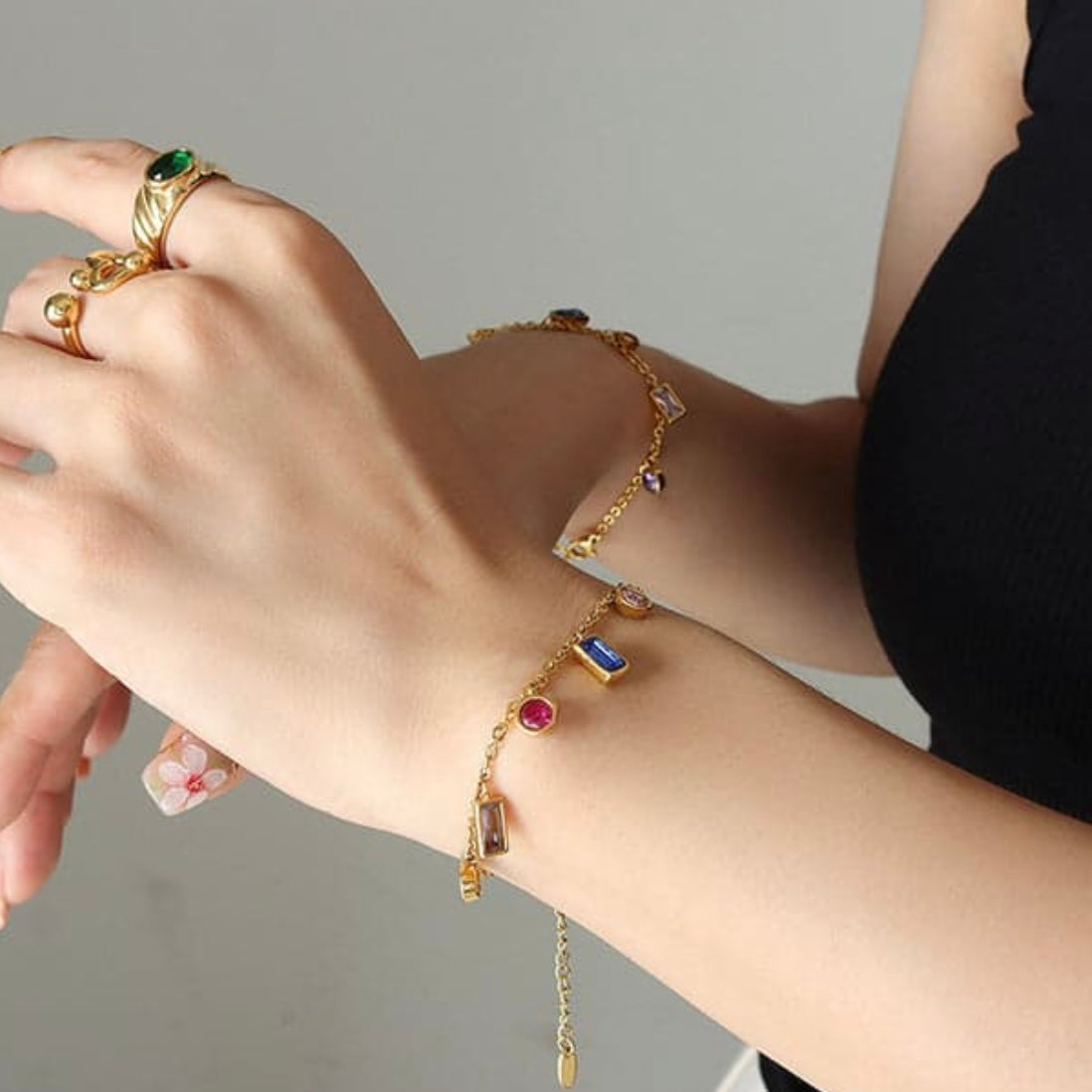 Zircon Charm Bracelet