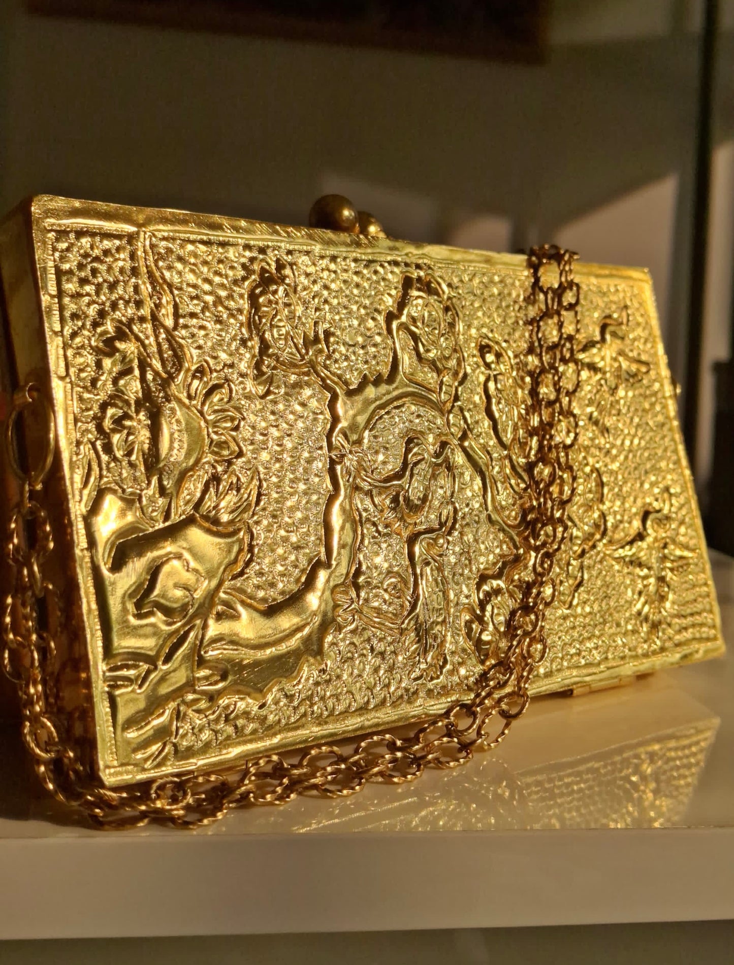 Panchee Embossed Rectangle Clutch