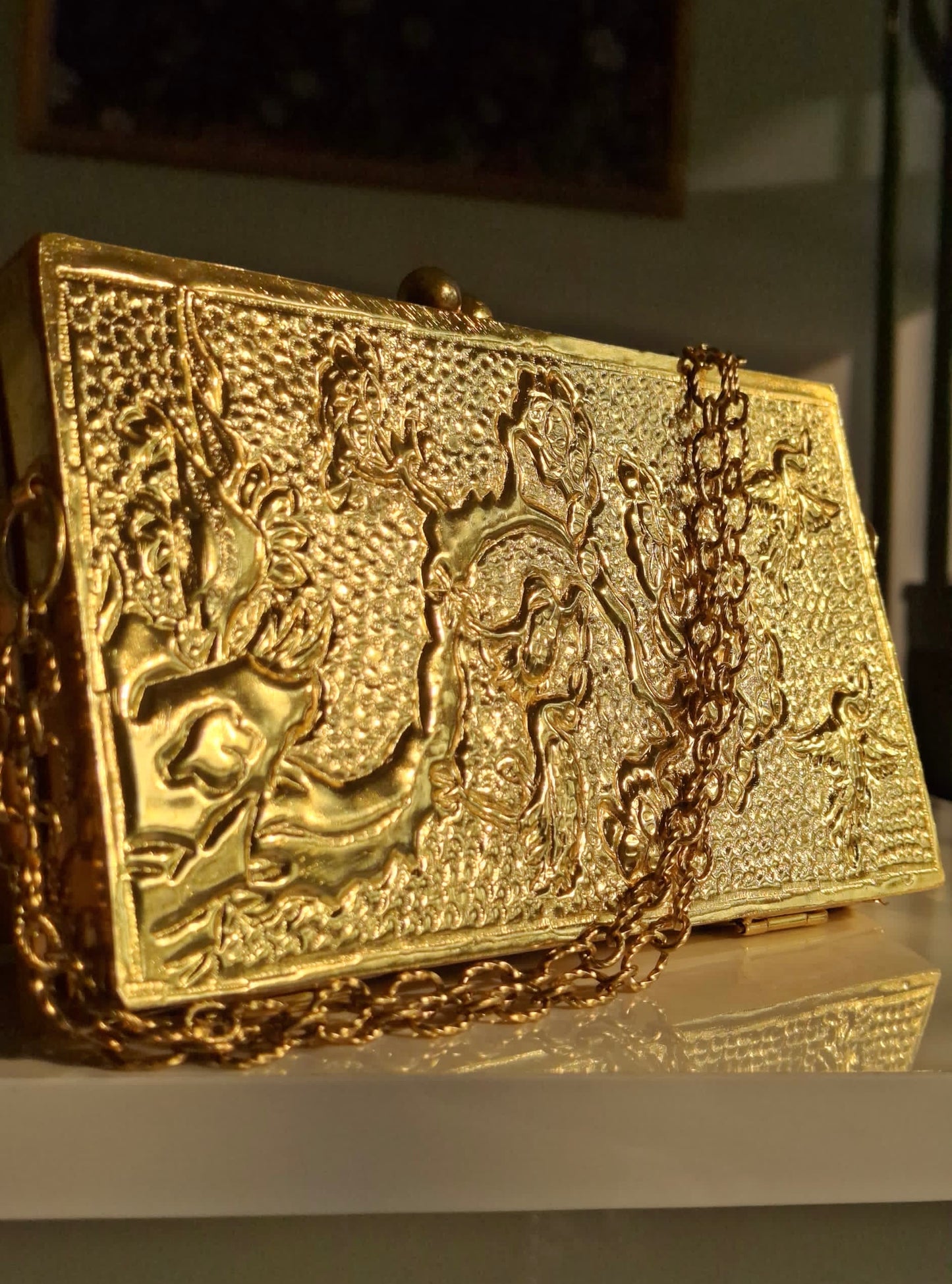 Panchee Embossed Rectangle Clutch