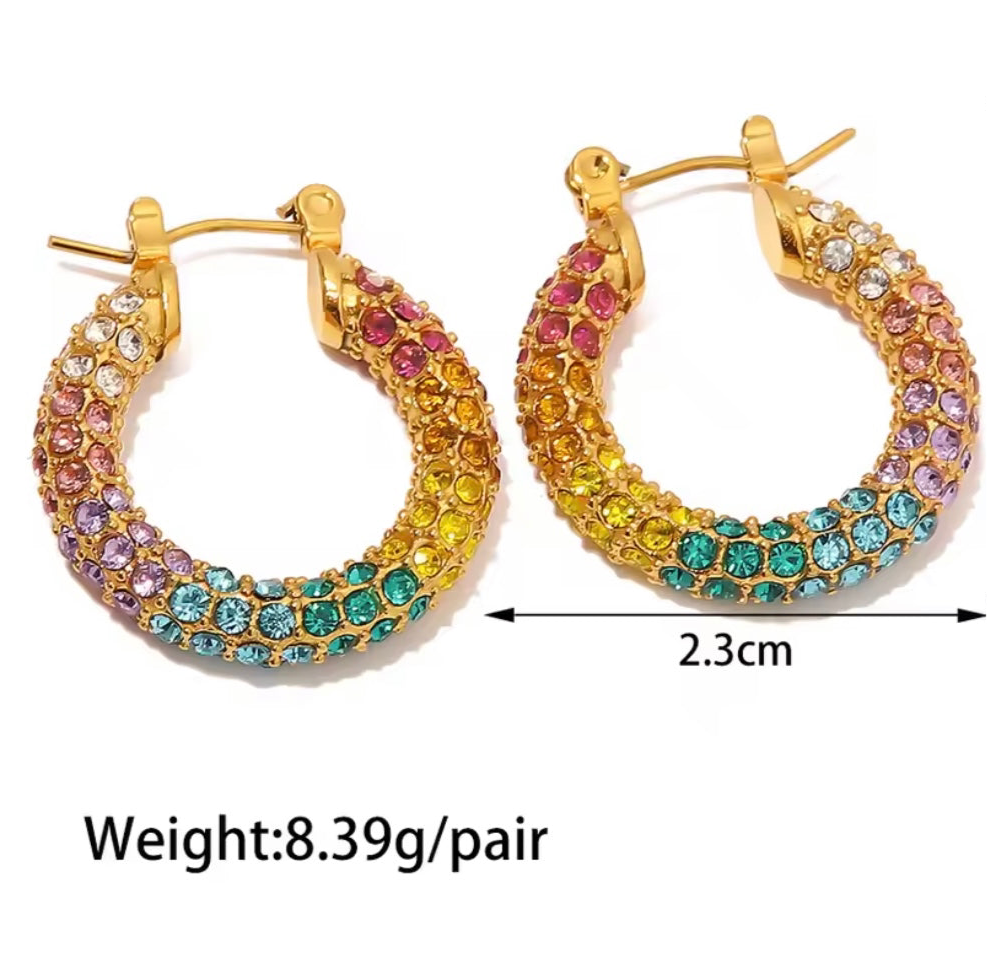Multi Zircon Hoops