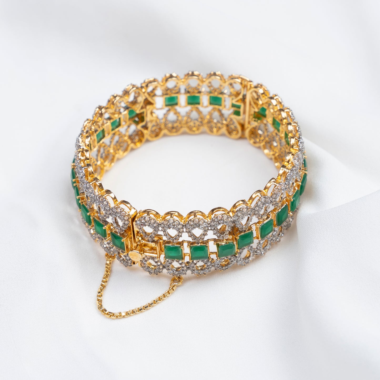 Lustrous Stone Loop Bangle