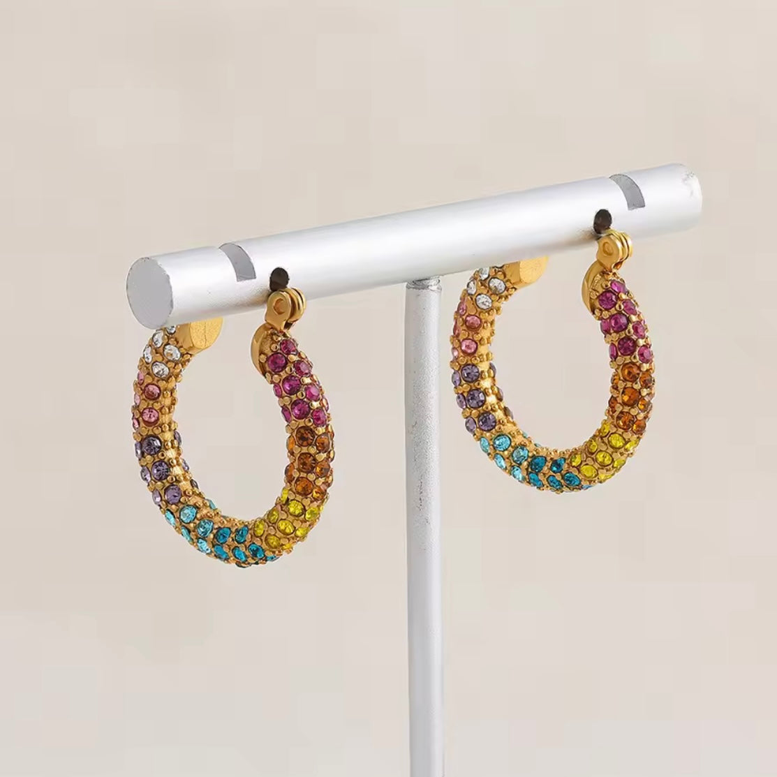Multi Zircon Hoops