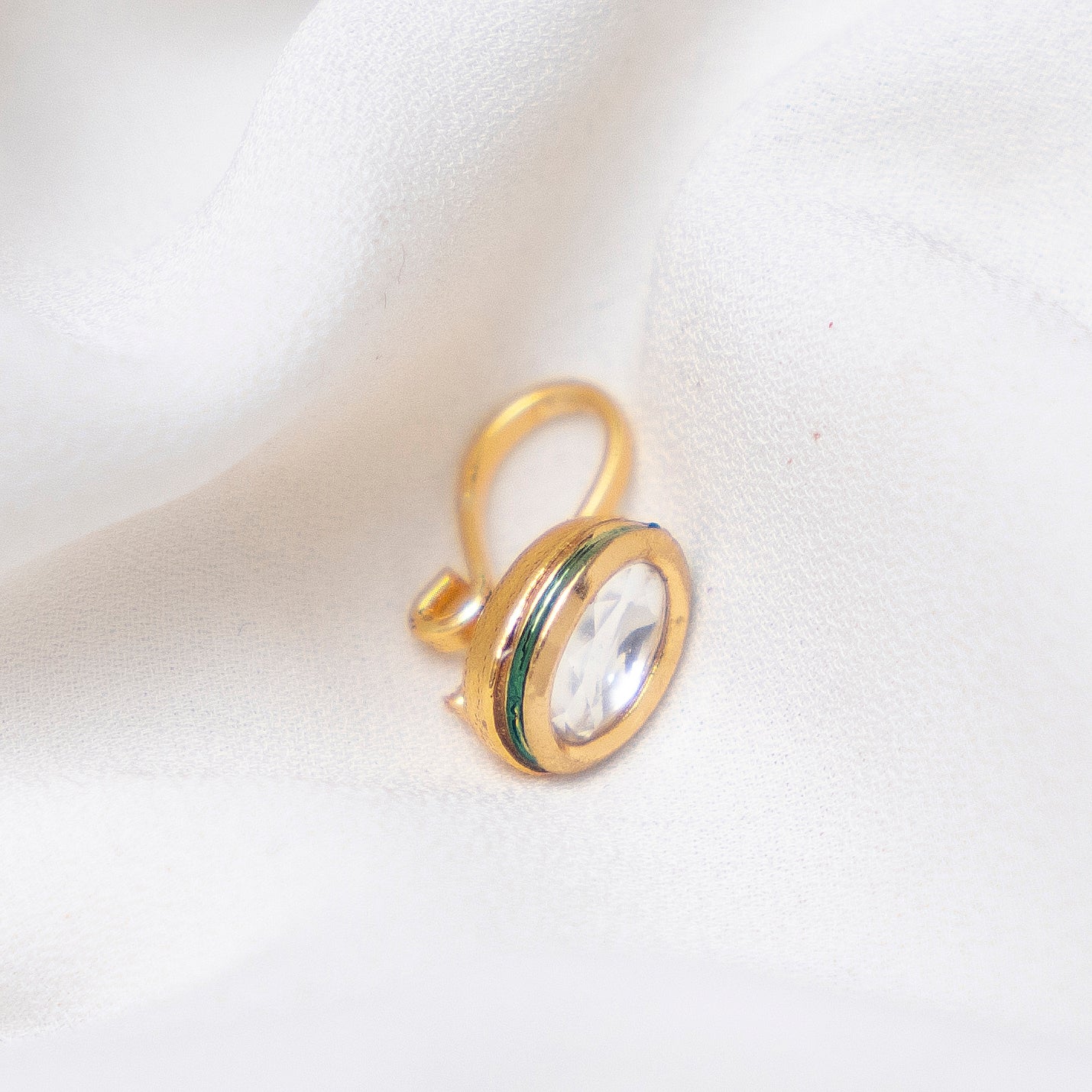 Mughal Motif Nose Clip - Oval