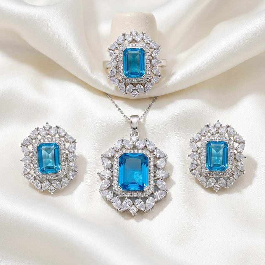 Majestic Cerulean Pendant Set