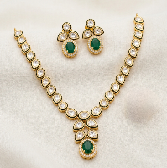 Emerald Polki Noor set