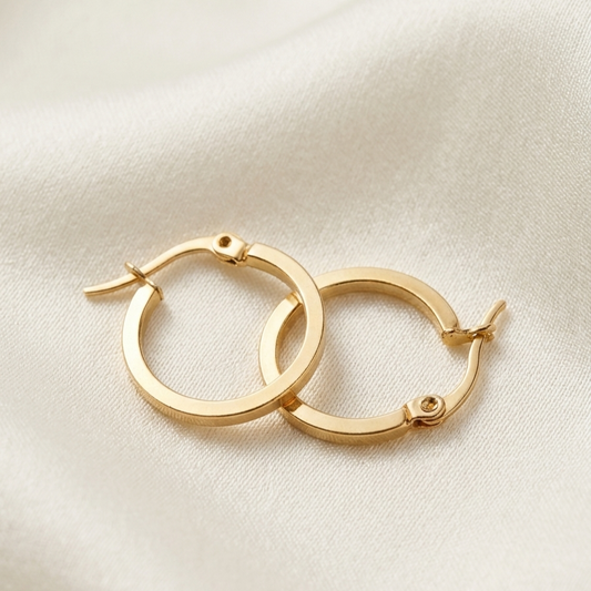 Linear gold hoops