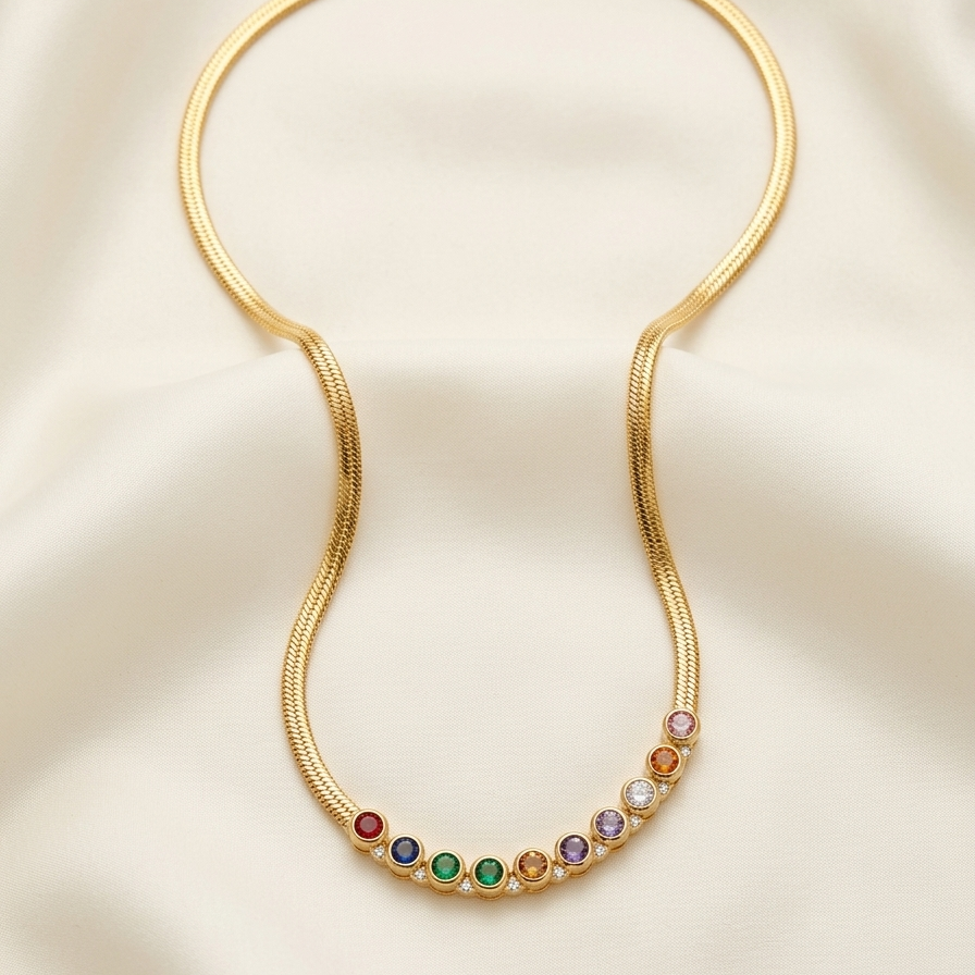 Spectrum Bezel necklace