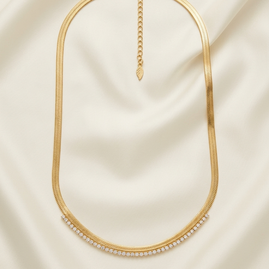 Pave Herringbone necklace