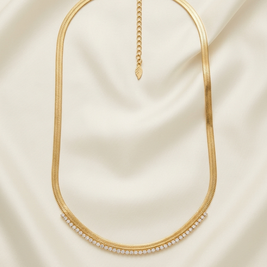 Pave Herringbone necklace