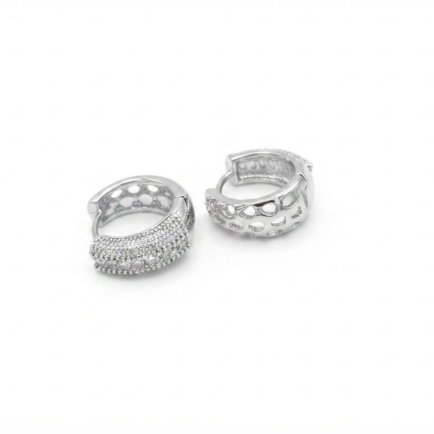 Silver Mesh Hoops
