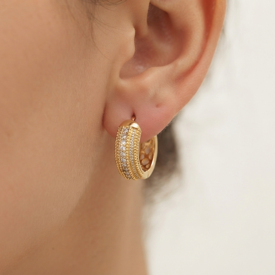 Golden Mesh Hoops