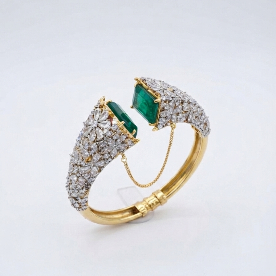 Emerald Petal Cuff