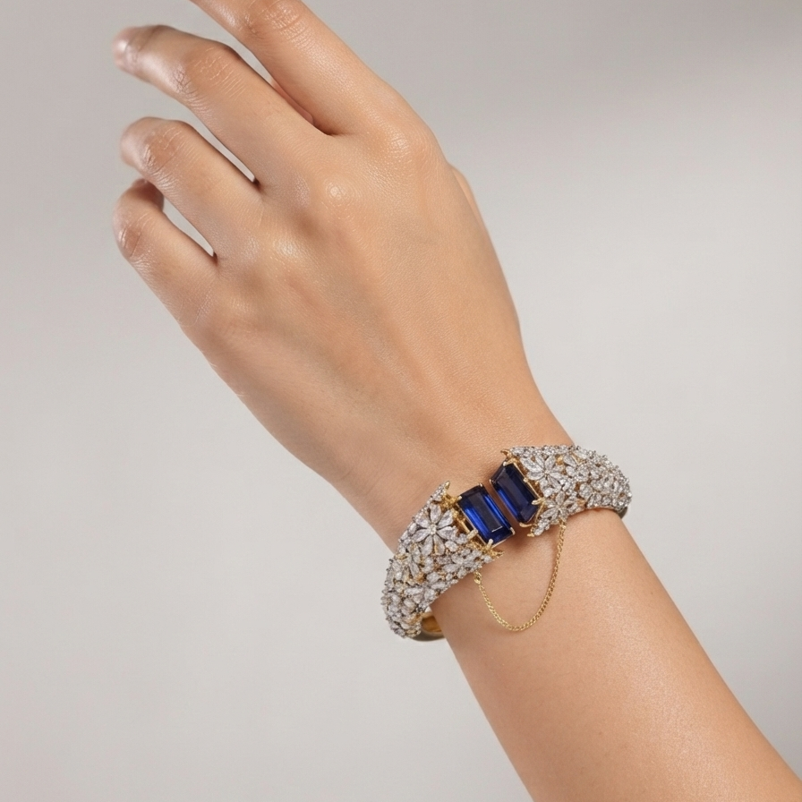 Sapphire Petal Cuff