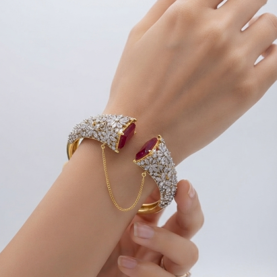 Ruby Petal Cuff