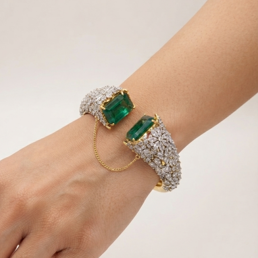 Emerald Petal Cuff