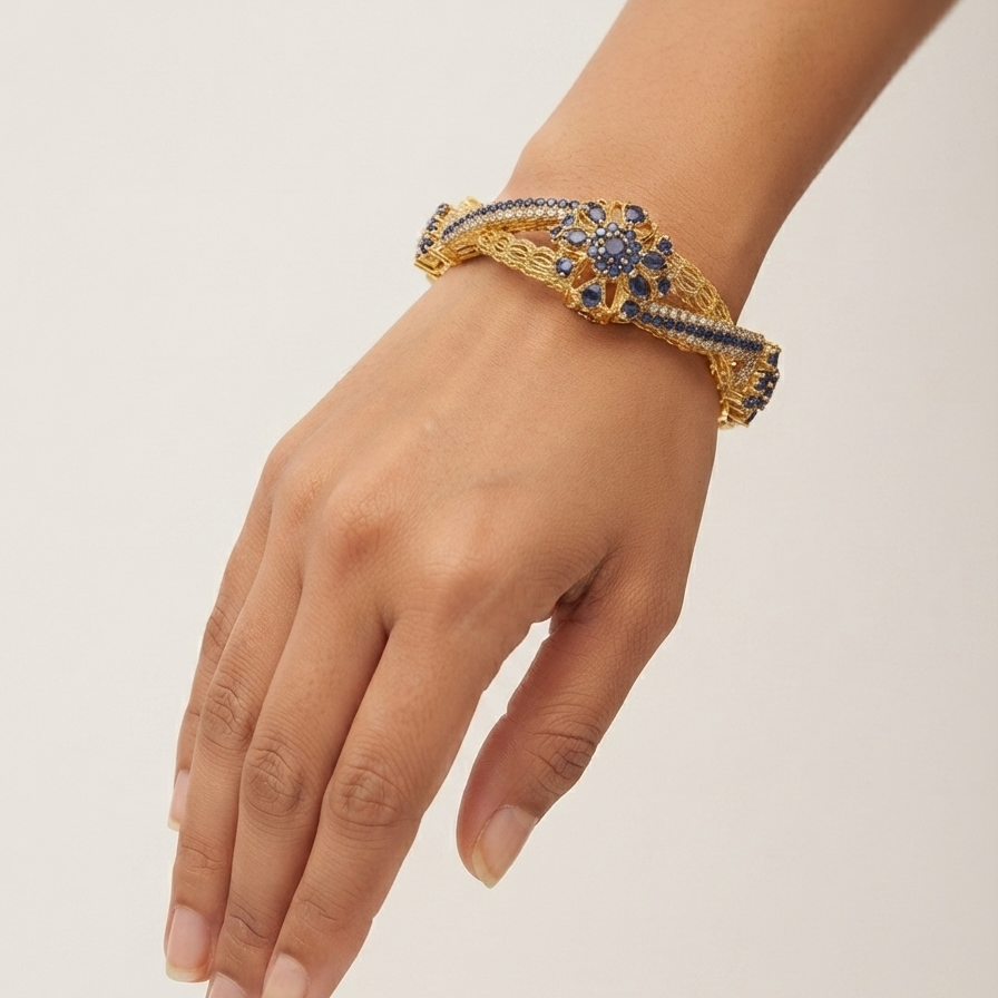 Sapphire Filigree Bangle