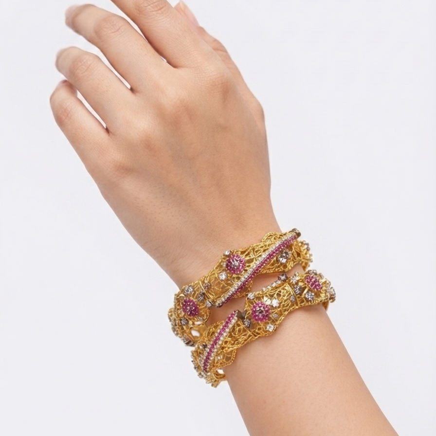 Ruby Filigree Bangle