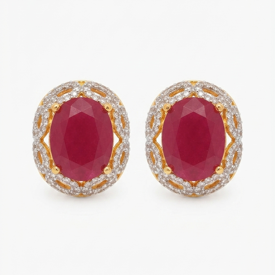 Ruby Crown Studs
