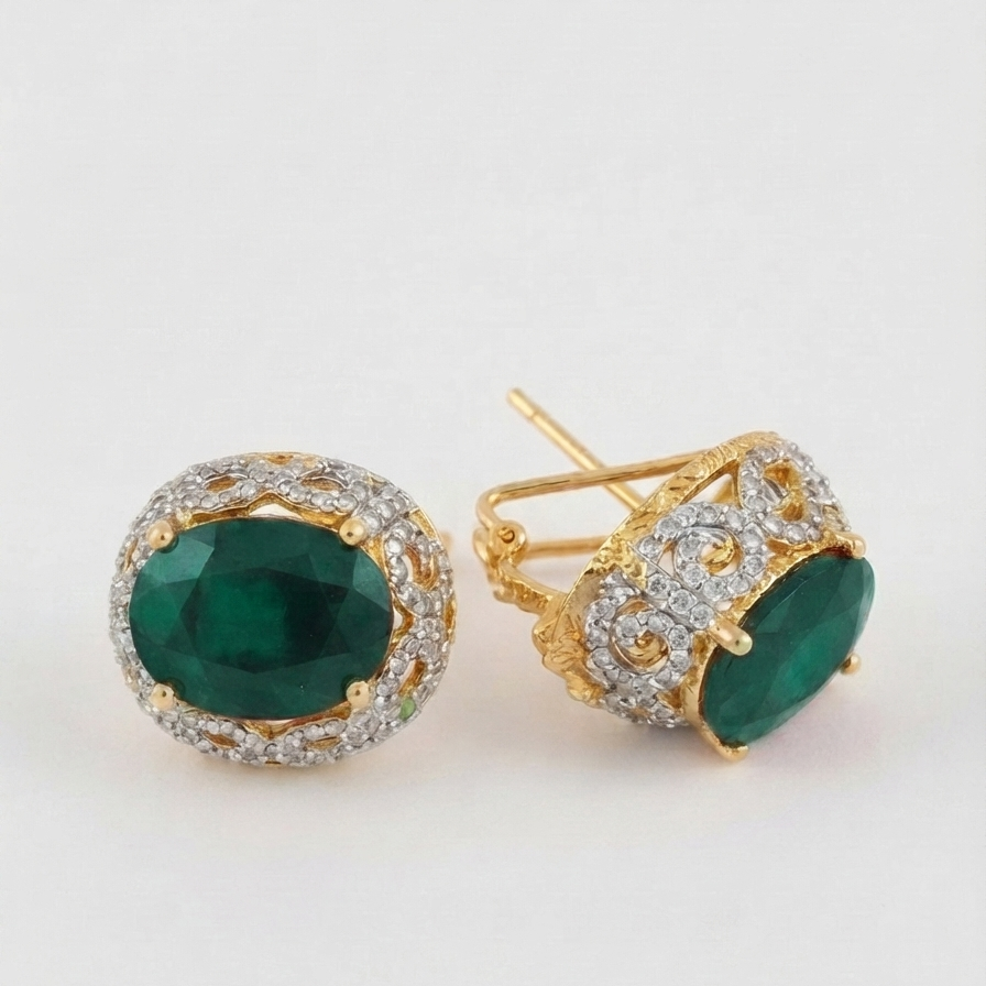 Emerald Crown Studs