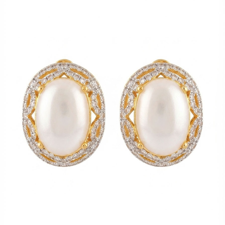 Pearl Crown Studs