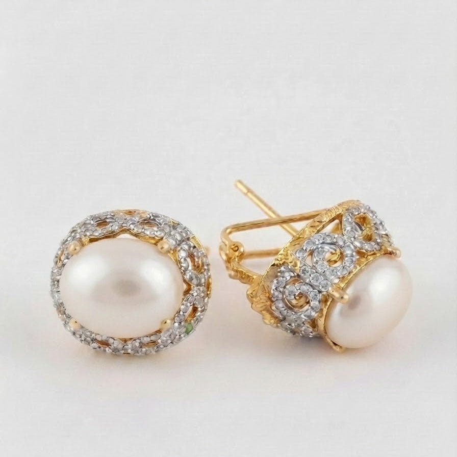 Pearl Crown Studs