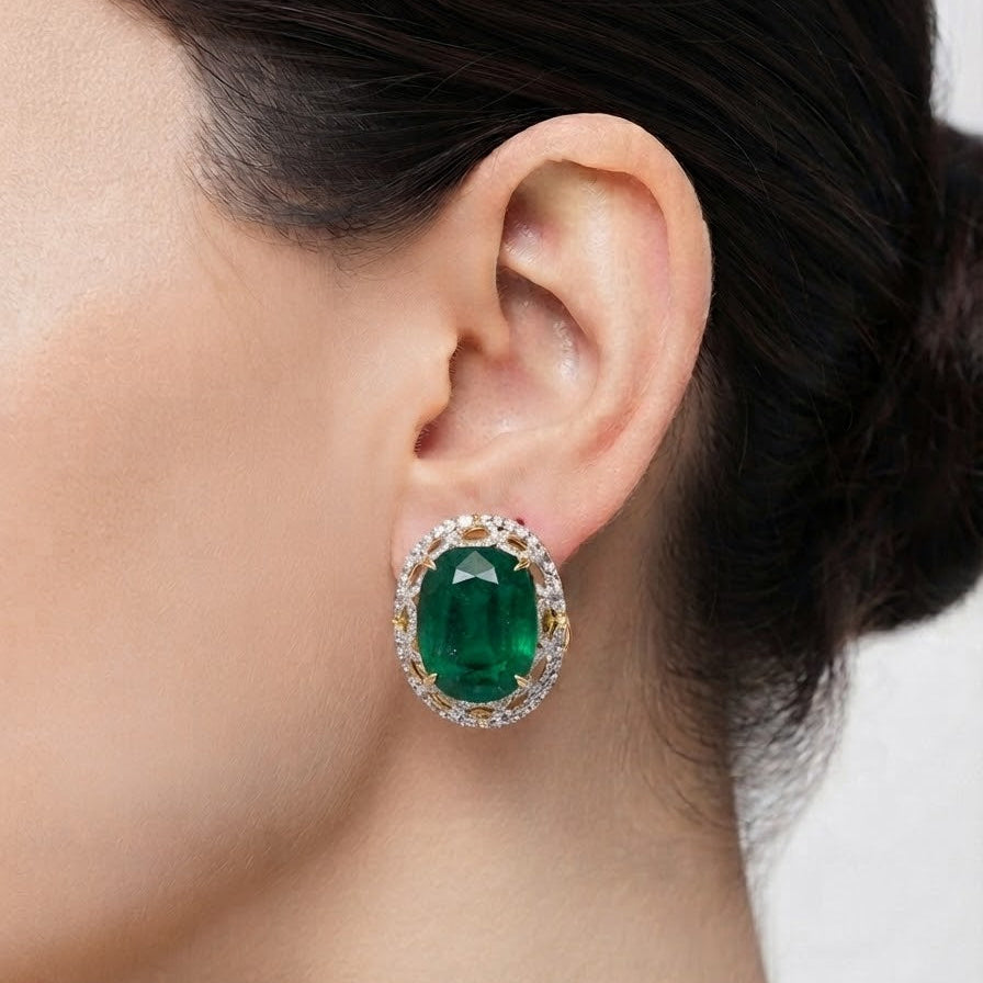 Emerald Crown Studs