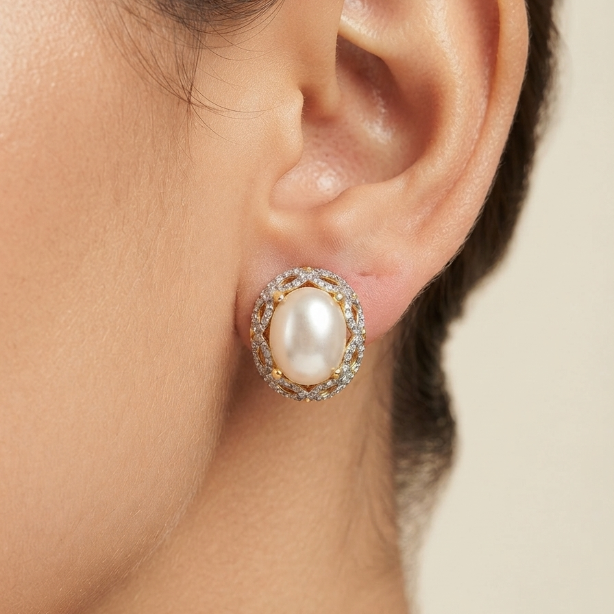 Pearl Crown Studs