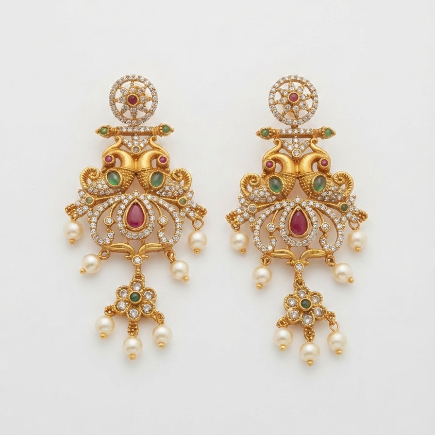 Mughal Peacock Earings