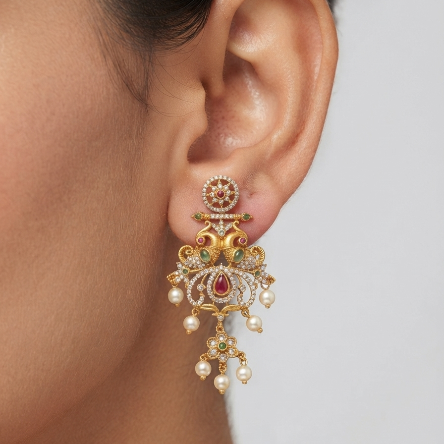 Mughal Peacock Earings