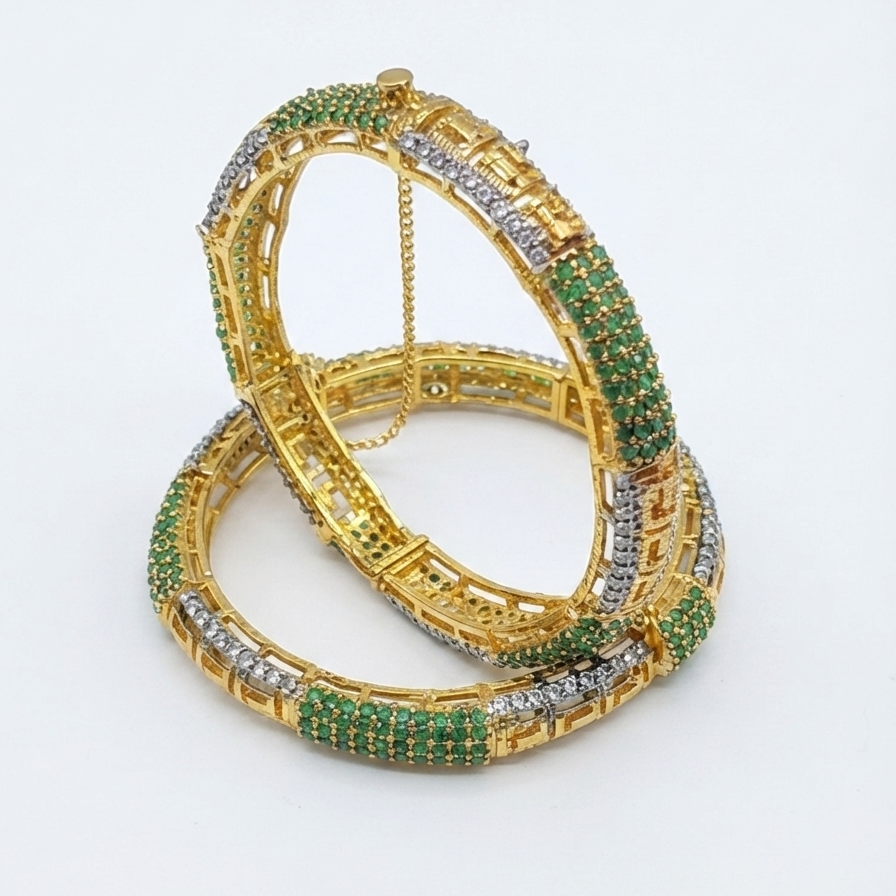 Emerald Gold Maze Bangle