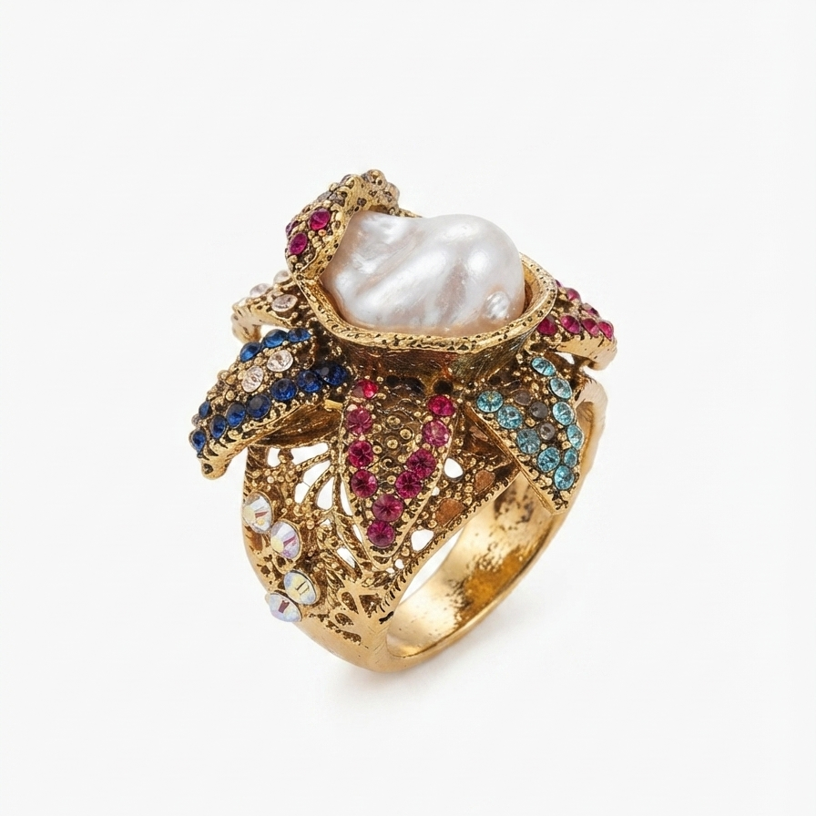 Multi Pearl Bramble Ring