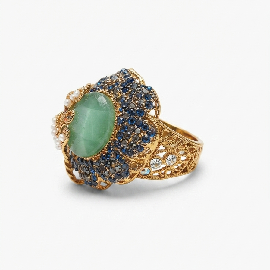 Jade Astral Bloom Ring