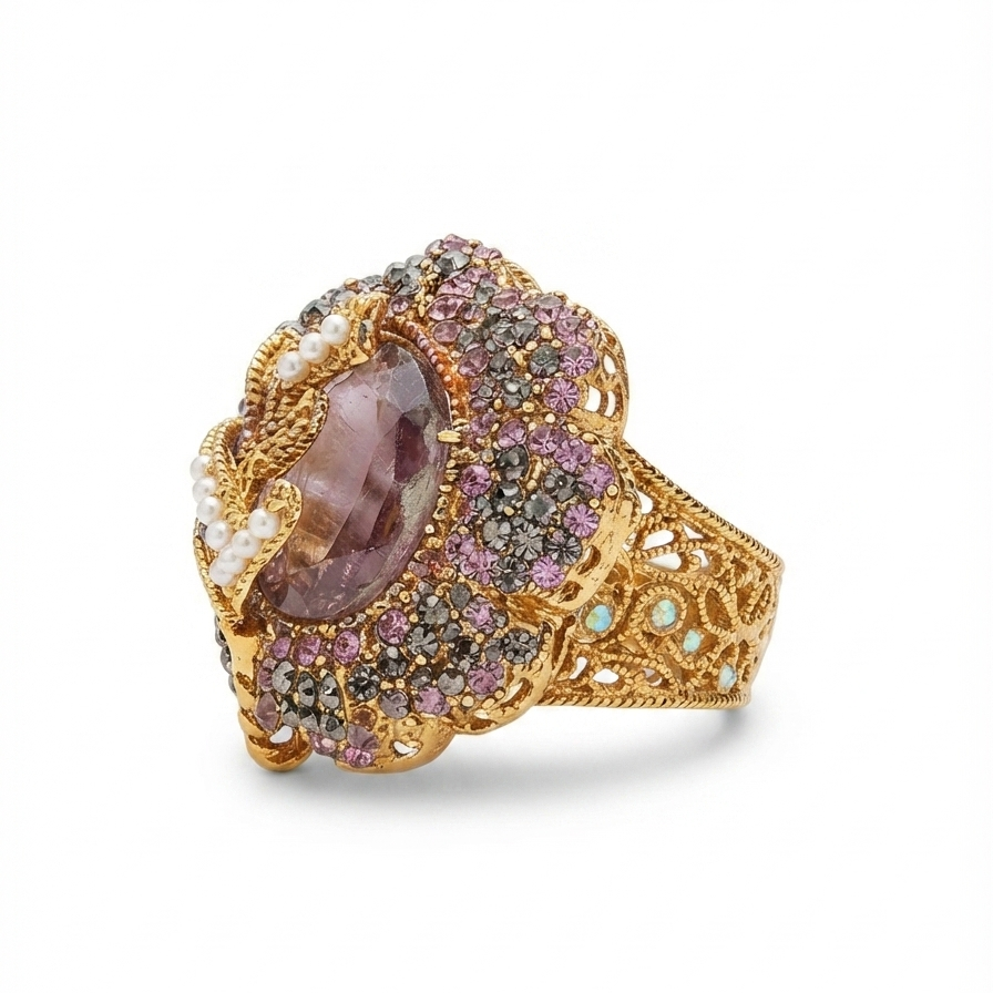 Amethyst Astral Bloom Ring