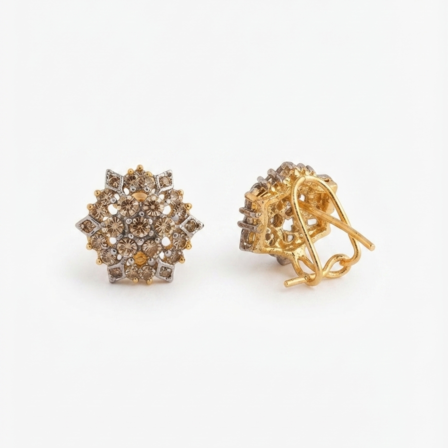 Champagne Polygon Studs