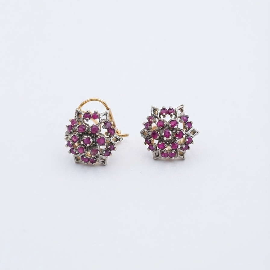 Ruby Polygon Studs
