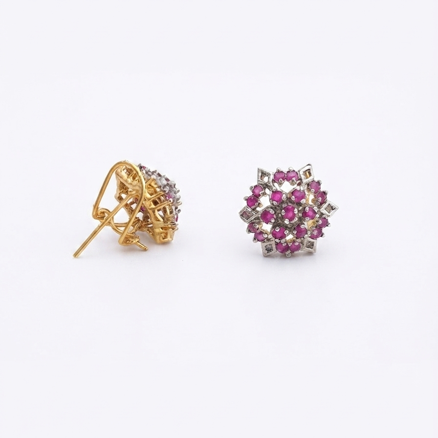 Ruby Polygon Studs