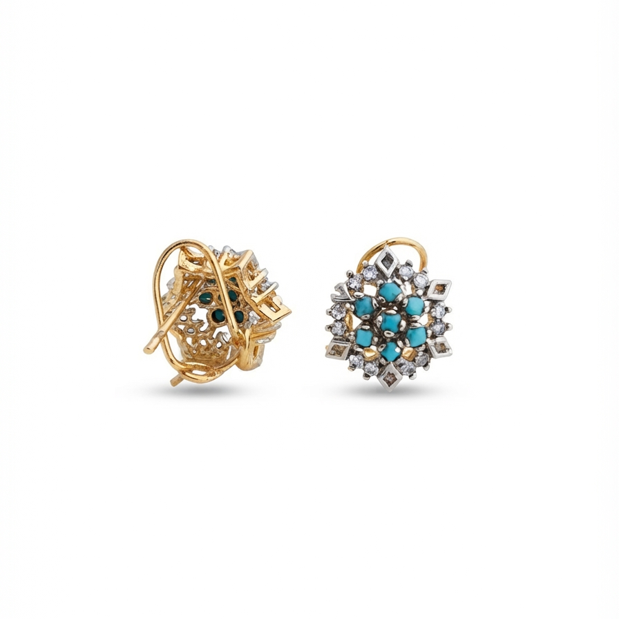 Feroza Polygon Studs