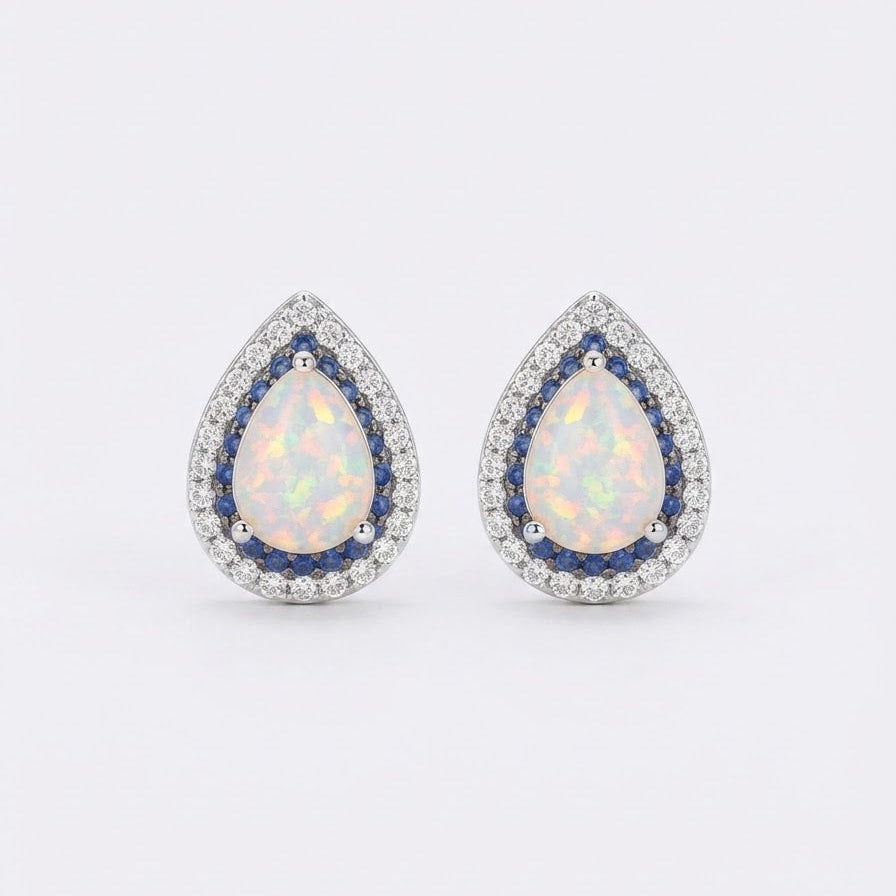Opal Teardrop Studs