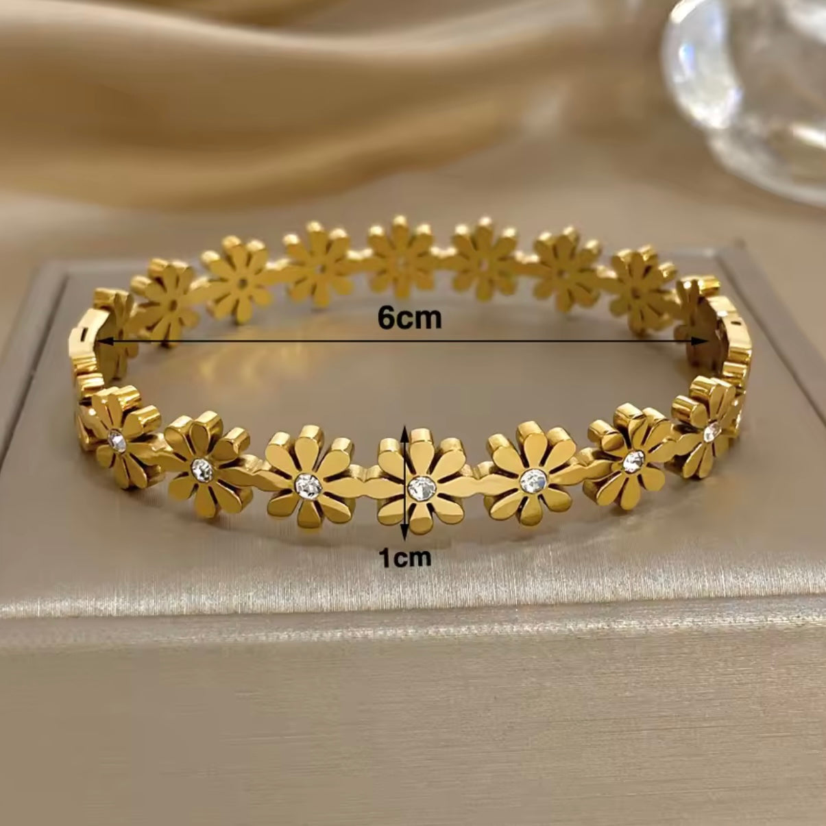 Floral Gold Petal Bangle