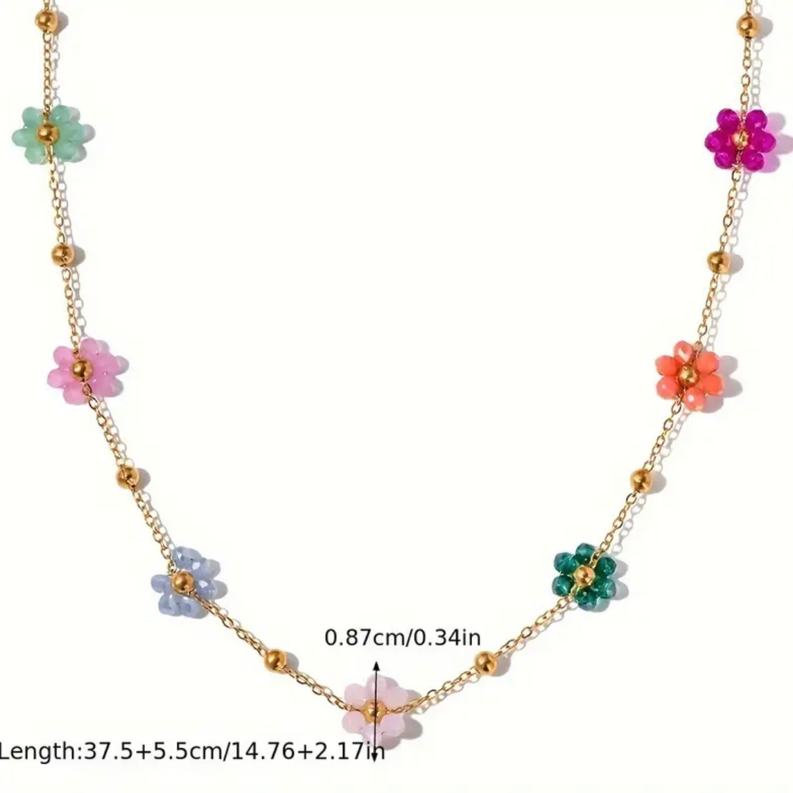 Multi Floral Charm Necklace
