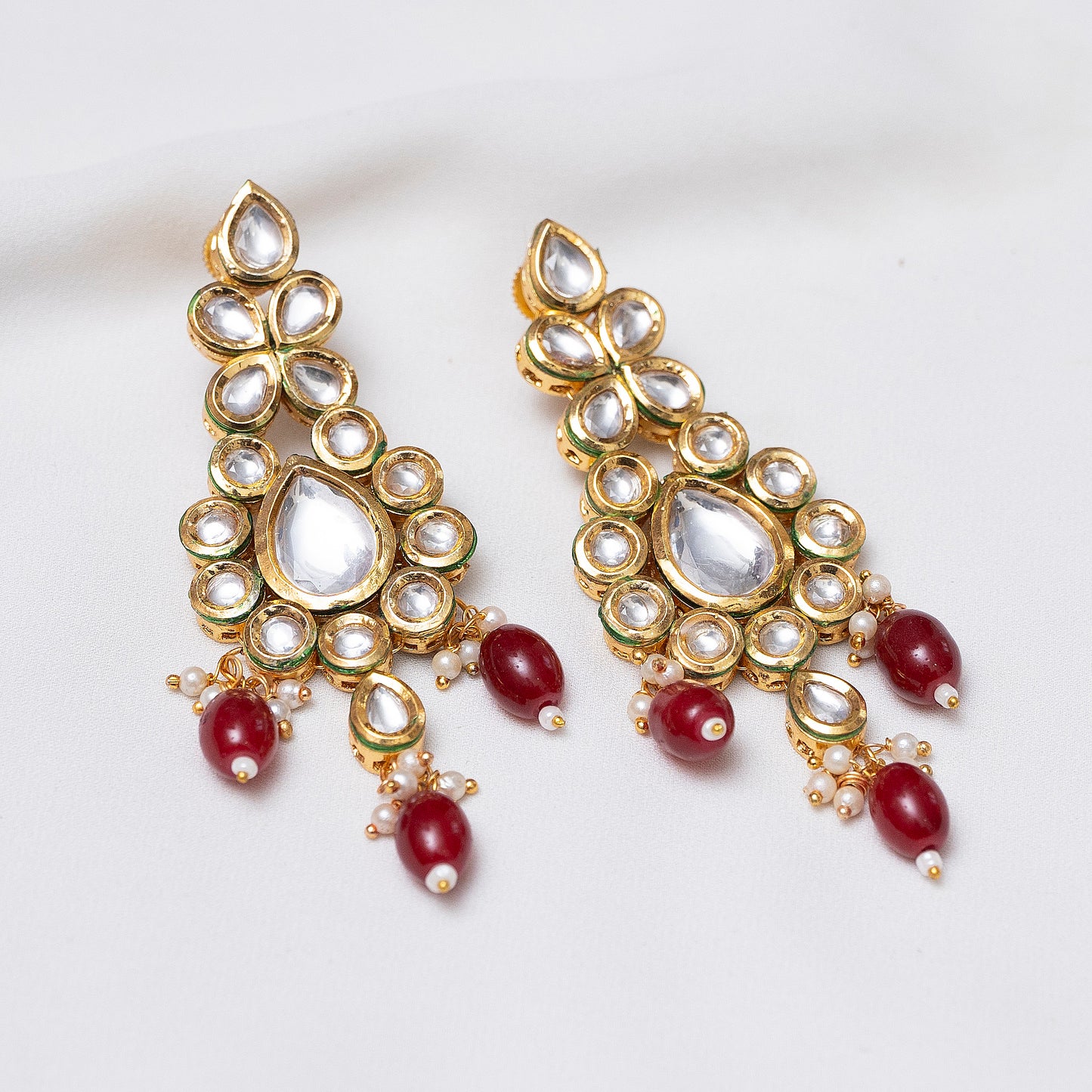 Ziya Ruby Kundan Earrings