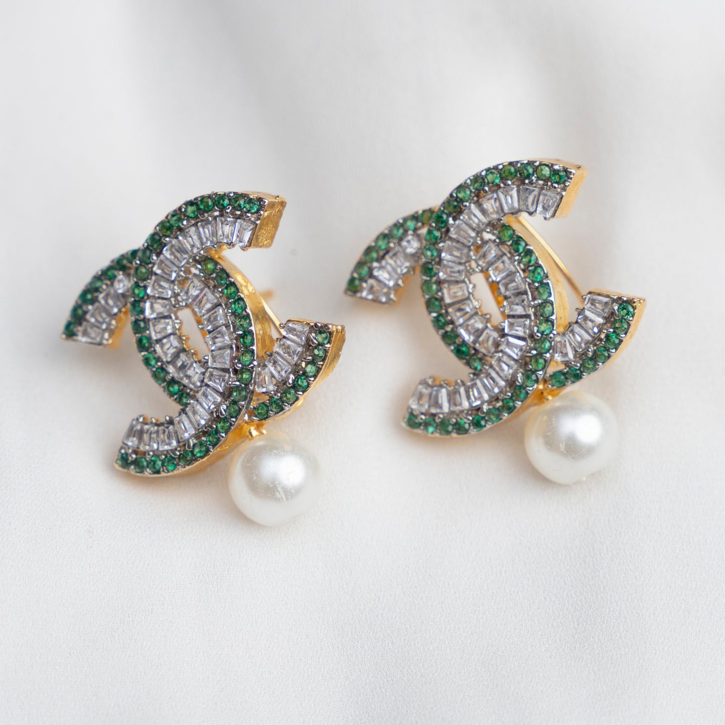 C Zircon Pearl Earrings