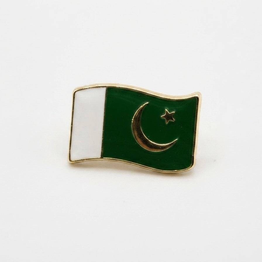Wavy Flag Pin Gold