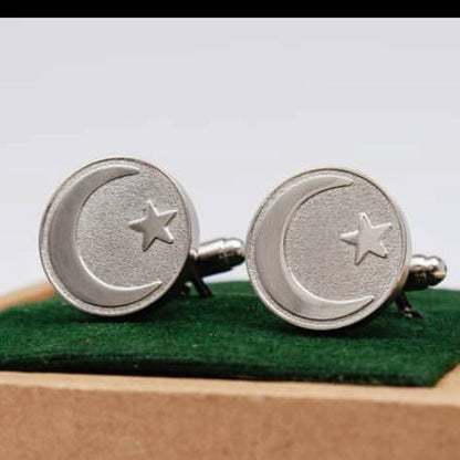 Chaand Sitara Cufflinks - Silver