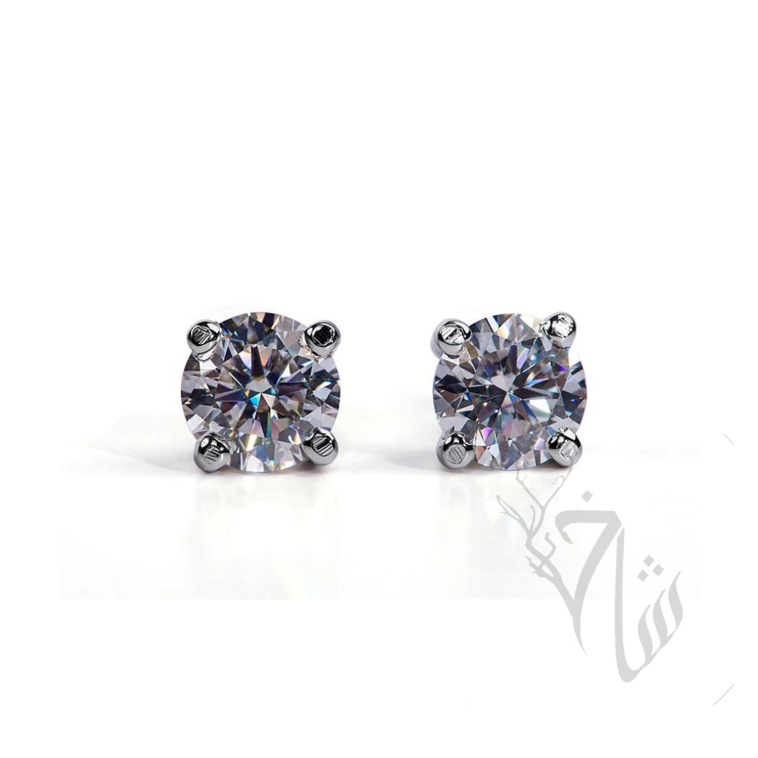 Solitaire Studs Pure Silver