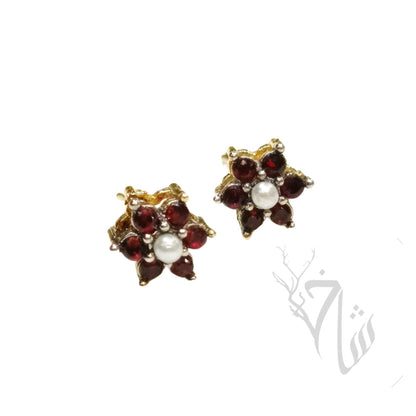 Floral Stud - Ruby