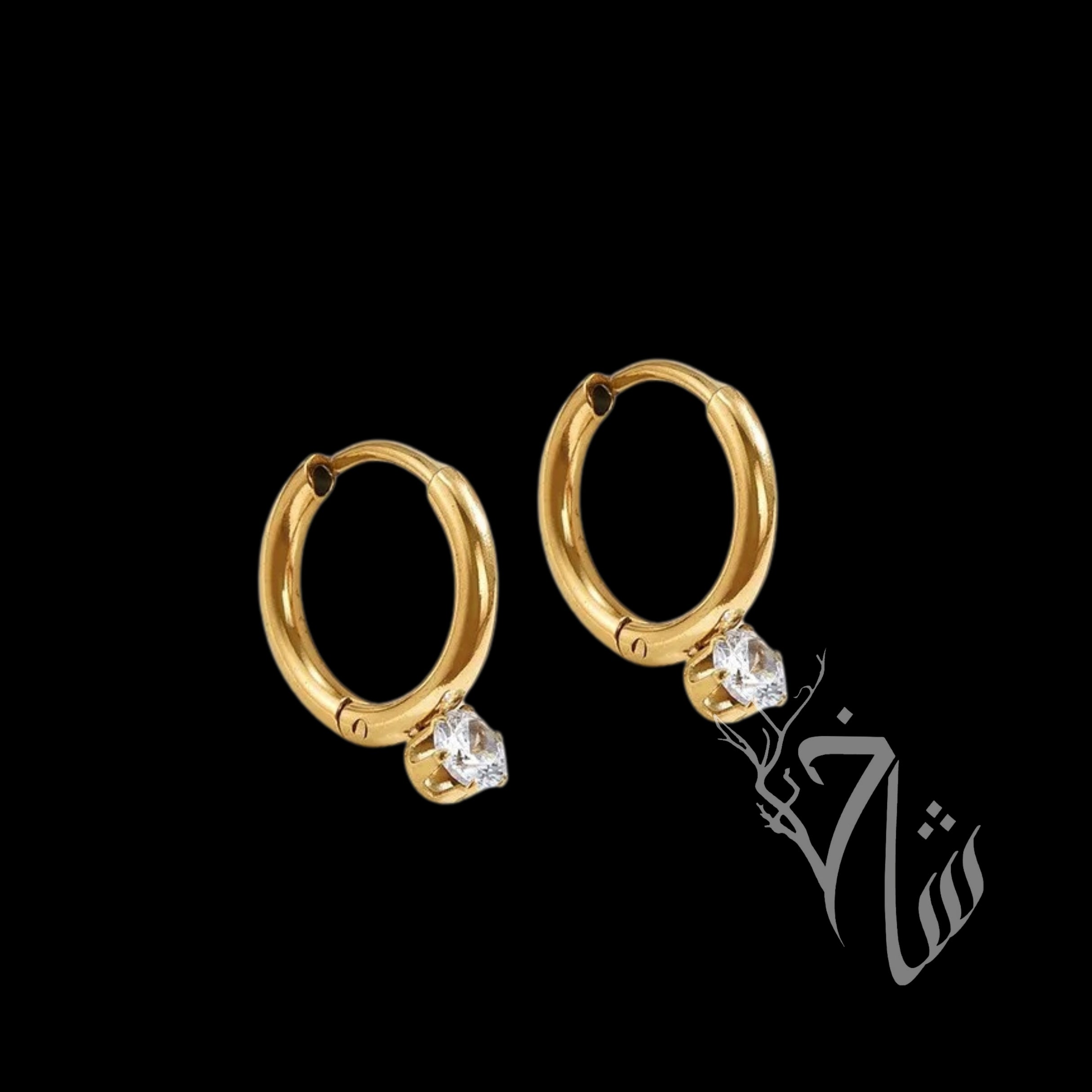 Zircon Drop Hoops - 14mm