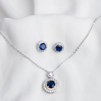 Sapphire Spot Pendant Set